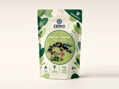 ZERIO Feather Friends – Tollas barátok építőkészlet csomagolása