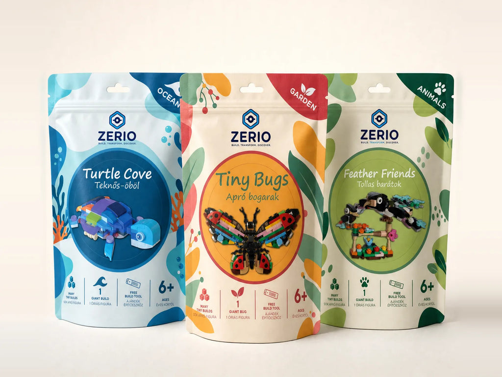 ZERIO Teljes kollekció – Turtle Cove, Tiny Bugs és Feather Friends építőkészlet