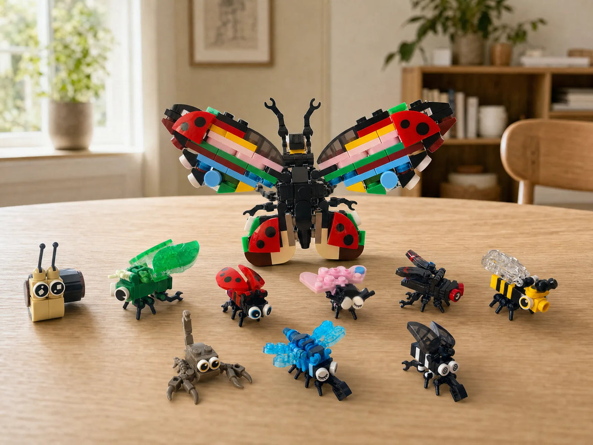ZERIO Tiny Bugs építőkészlet – 1 nagy és 10 kis rovarfigura